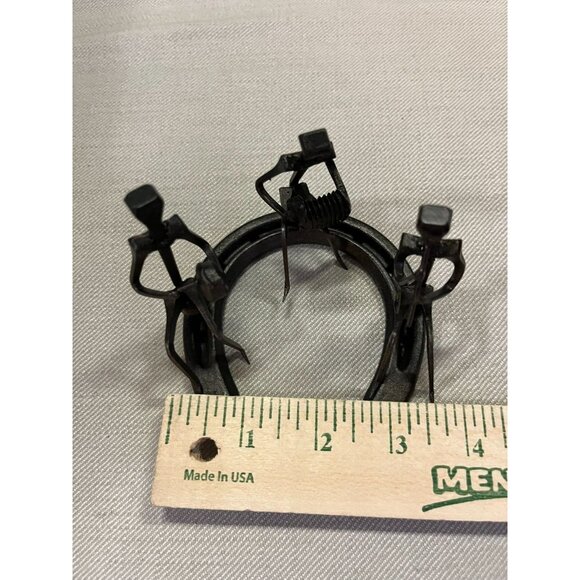 Metal Horseshoe Sculpture Musicians Folk Art Western Rustic Decor Used - Picture 9 of 10